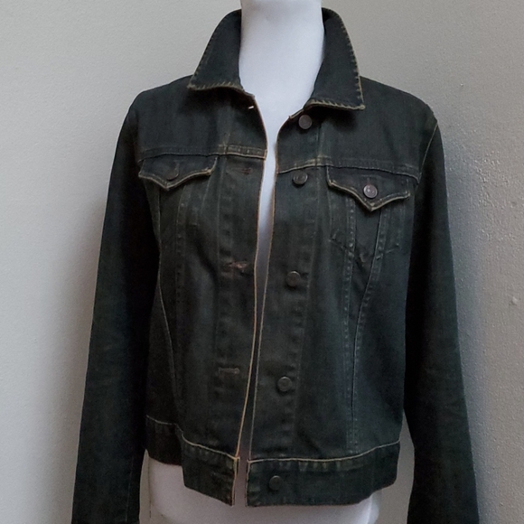 Gap Demin Jacket Blue Black w/ Orange Highl Size M - Picture 10 of 17